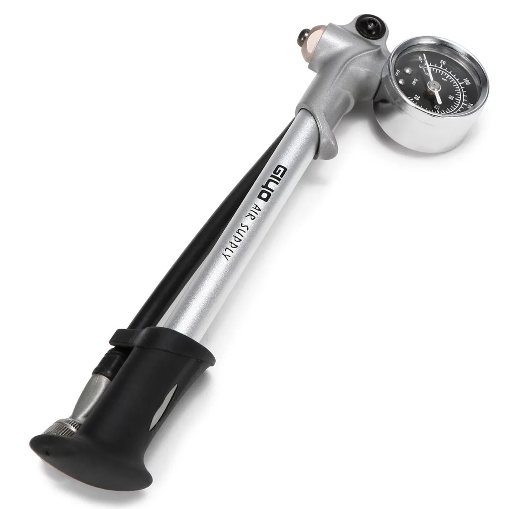 Stylish Arealer 300PSI Front Fork and Front Suspension Pump With Gauge High Pressure Pump with Lever Lock Schrader Valve Air Pump for MTB Mountain Bike