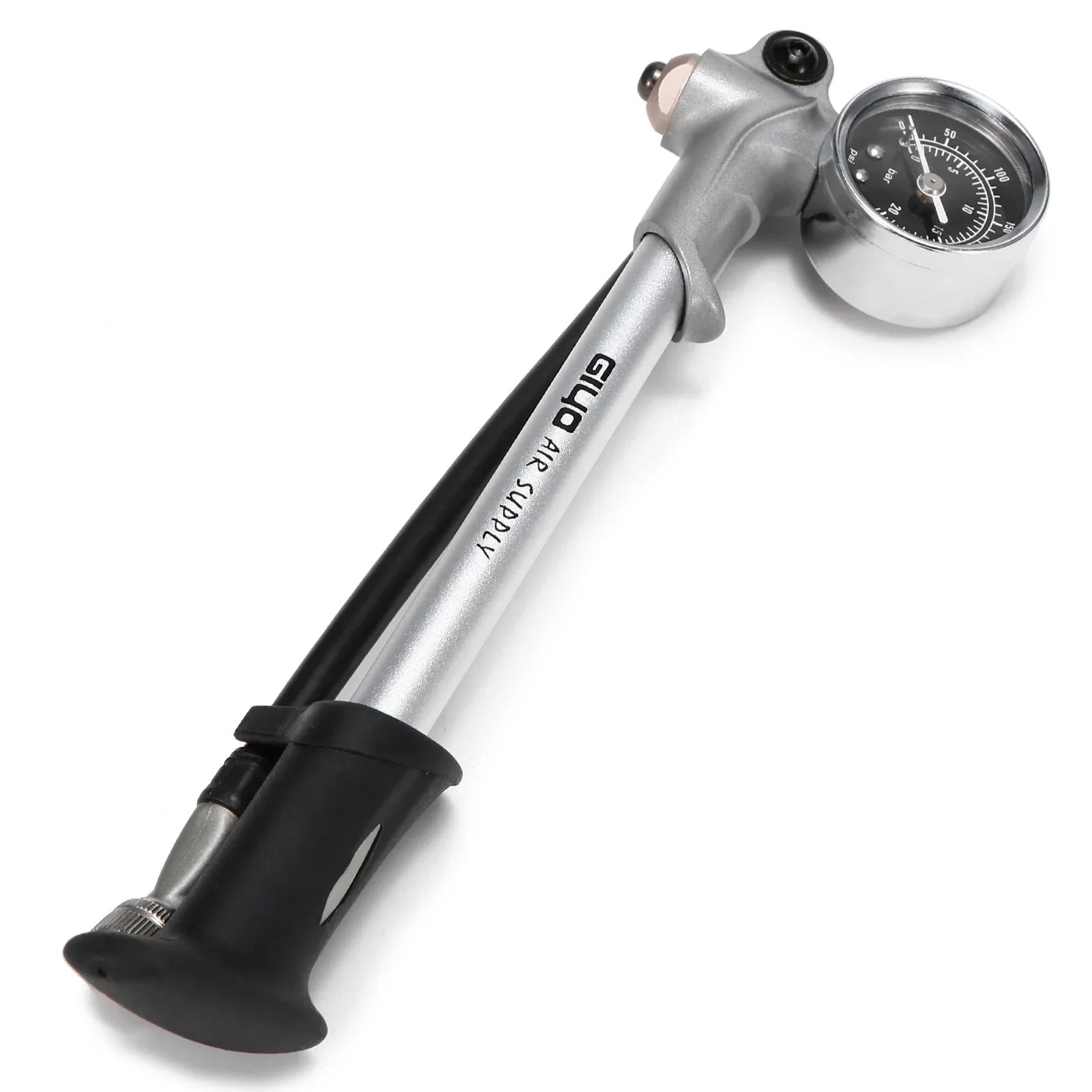 Stylish Arealer 300PSI Front Fork and Front Suspension Pump With Gauge High Pressure Pump with Lever Lock Schrader Valve Air Pump for MTB Mountain Bike