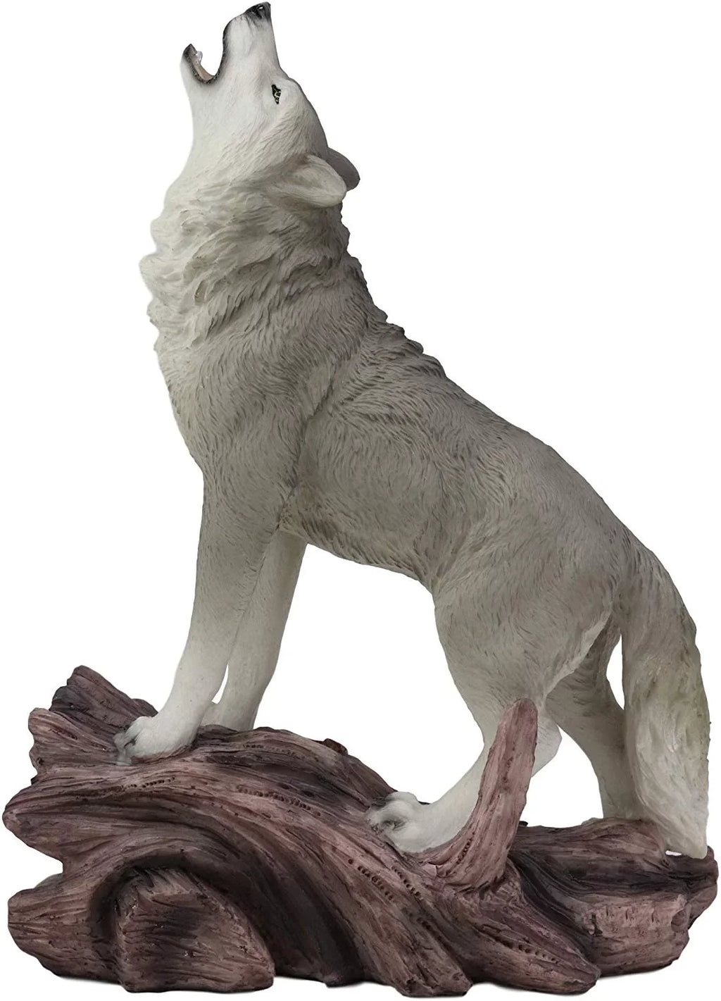 Large Cries Of The Night Howling Alpha Gray Wolf Statue 12"H Spirit Wolves Decor - Exclusive Design