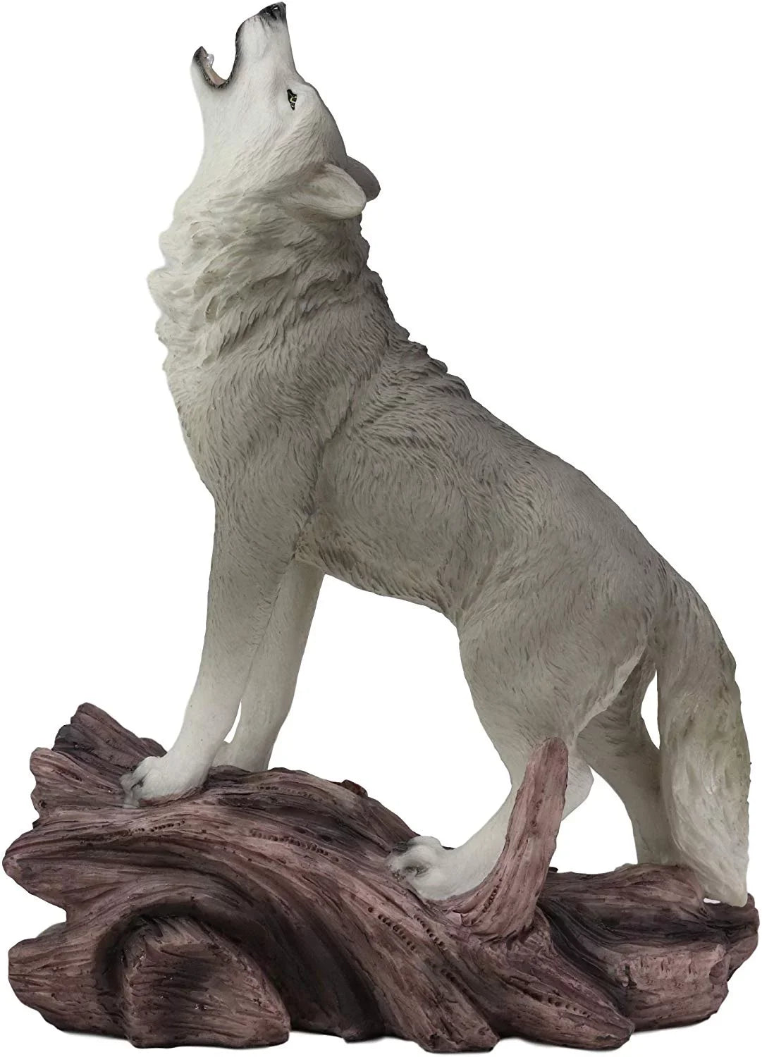 Large Cries Of The Night Howling Alpha Gray Wolf Statue 12"H Spirit Wolves Decor - Exclusive Design