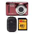 Stylish Kodak PIXPRO Friendly Zoom FZ53 Digital Camera (Red) with Case and Memory Card
