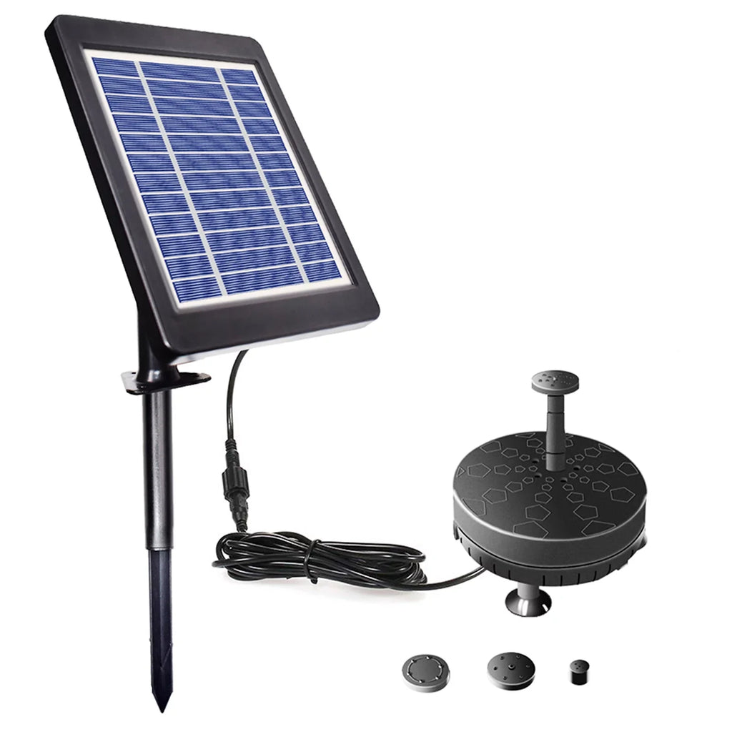 Htovila Solar Fountain Pump for Birdbath 3.5W Solar Powered Brushless Submersible Water Pump Built-in Battery LED for Patio Garden Pond Pool - Exclusive Design