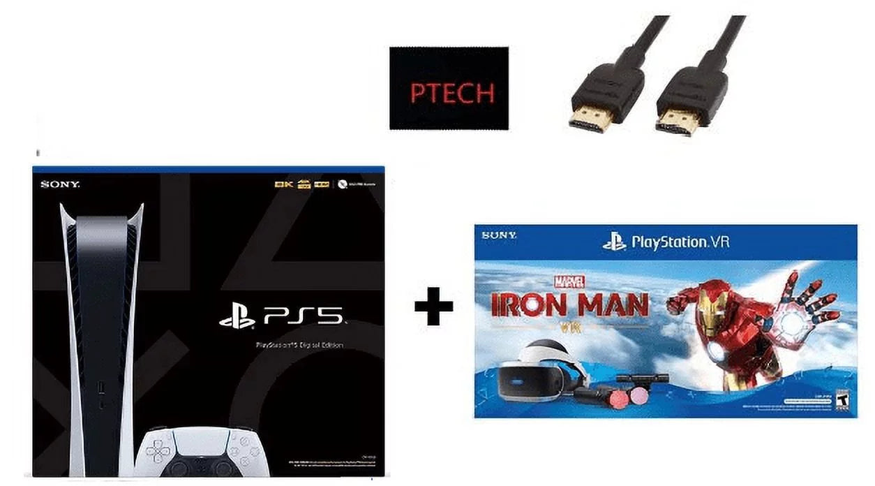2022 Sony Holiday Bundle: Sony PlayStation_PS5 Gaming Console (Digital Version) + PlayStation_VR Marvelâs Iron Man VR_Bundle