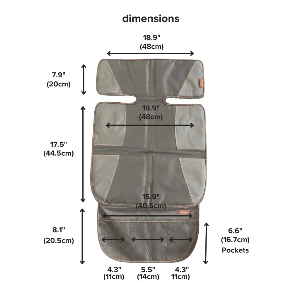 Diono Super Mat 2 Pack Car Seat Protector, Crash Tested, Water Resistant, Black - Exclusive Design