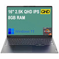 Ideapad 5 Pro Laptop, 16 inch 2.5K QHD IPS Display, AMD Ryzen 5 5600H, 8GB RAM, 1TB SSD, Wi-Fi, Bluetooth, Windows 11, Bundle with JAWFOAL - Exclusive Design
