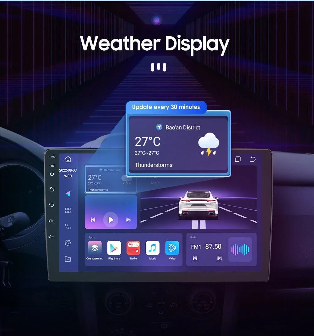 For GMC Yukon Chevy Tahoe Suburban Android 12 Octa 4GB RAM Apple Carplay Car Stereo AM FM Radio GPS Weather