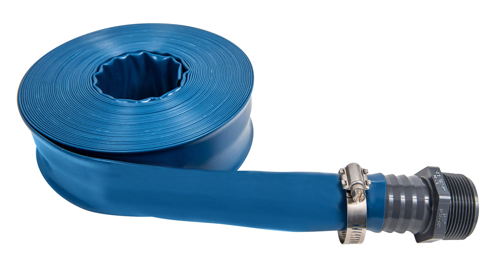 Stylish Heavy Duty Deluxe 1.5'' Backwash Discharge Hose for Swimming Pools - 100ft long