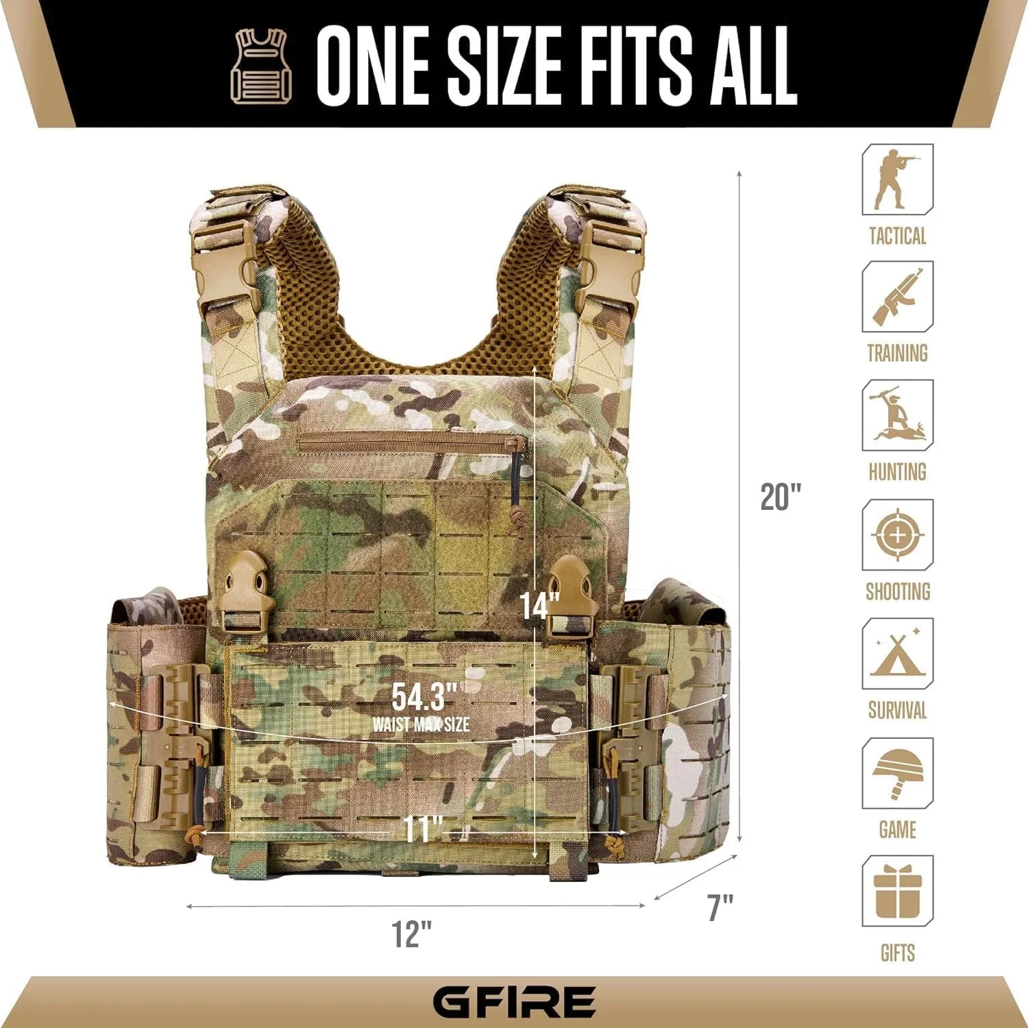 Quick Release Lightweight Vest Adjustable Breathable Weighted Vest for Hunting/Training/Game - Exclusive Design