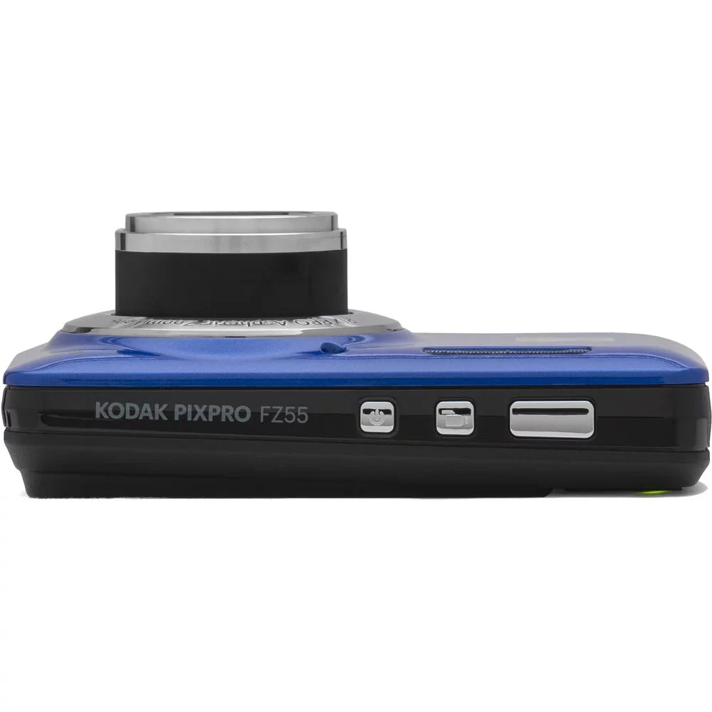 Kodak PIXPRO FZ55 Digital Camera (Blue) + Extra Battery +Tripod + Case -64GB Kit