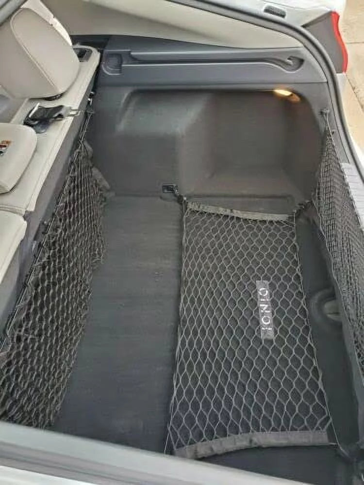 EACCESSORIES EA (Qty.3) Trunk Organizer Cargo Nets for HYUNDAI IONIQ 2017-2019 â Floor & 2 Envelope Style Cargo Nets for Hatchback â Premium Mesh Elastic Car Trunk Organizer â Compatible HYUNDAI IONIQ