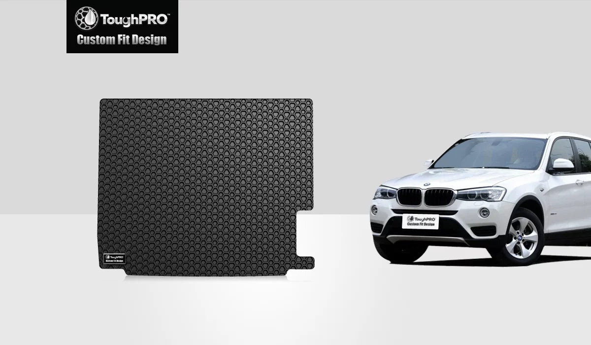 Stylish ToughPRO - Trunk Mat Compatible with BMW X3 - All Weather Heavy Duty (Made in USA) - Black Rubber - 2016