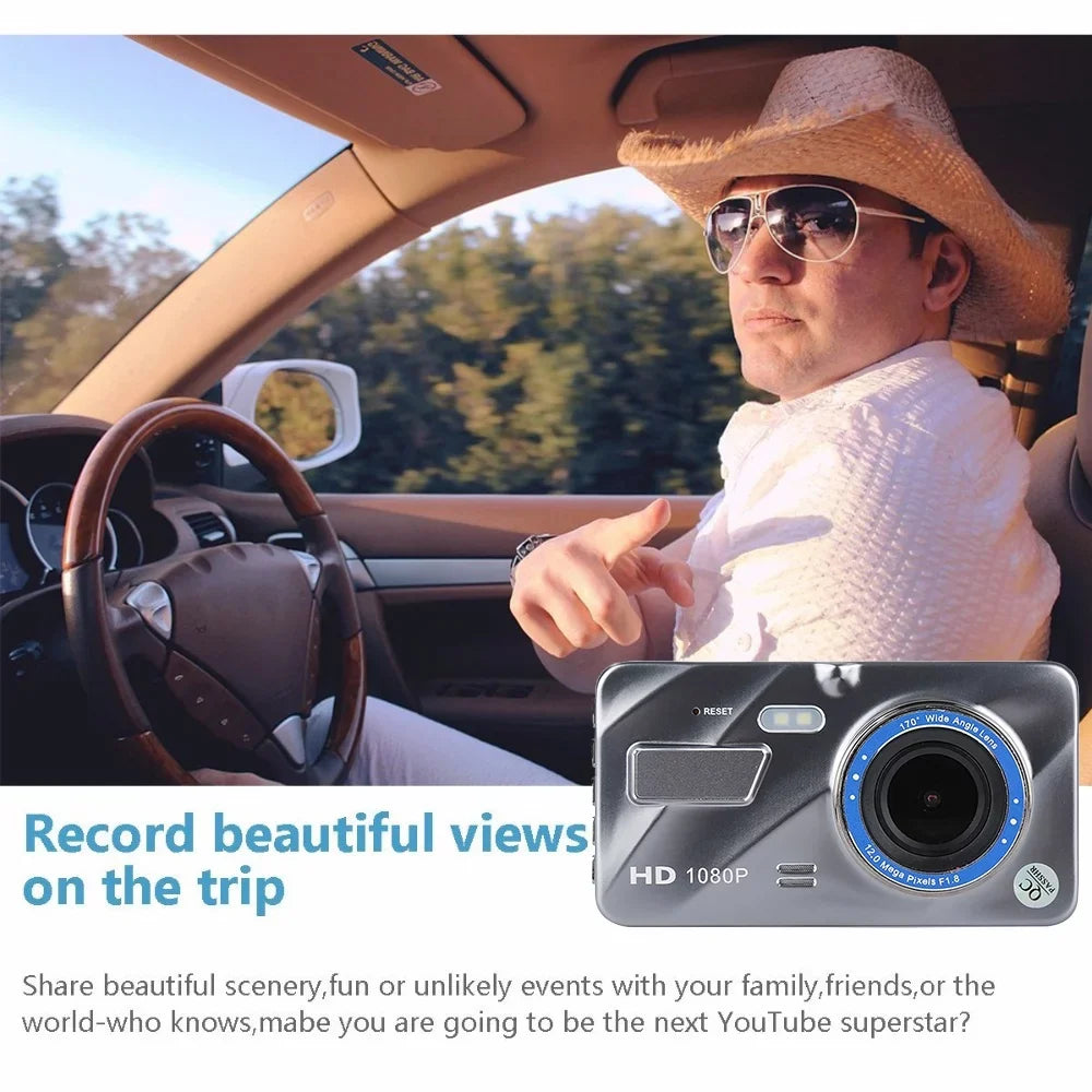 Stylish Dual Lens Car DVR HD 1080P Dash Cam Video Recorder Camera Night Vision G-sensor