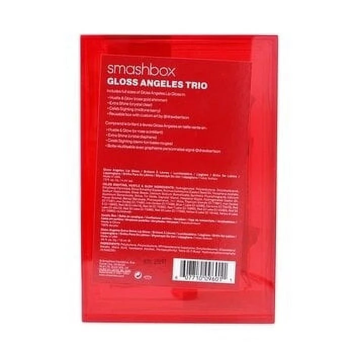 Smashbox GLOSS ANGELES TRIO: Reusable Box with Rose Gold Shimmer, Crystal Clear, Midtone Berry .34 fl oz