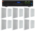 JBL 2-Channel Amplifier+(12) Slim White Wall Speakers for Restaurant/Bar/Cafe