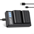 2-Pack LP-E6NH 2950mAh Batteries and Dual Charger for Canon EOS R R5 R6 5DS 6D 7D 60D 70D 80D 90D 5D Mark II/III/IV Camera - Exclusive Design