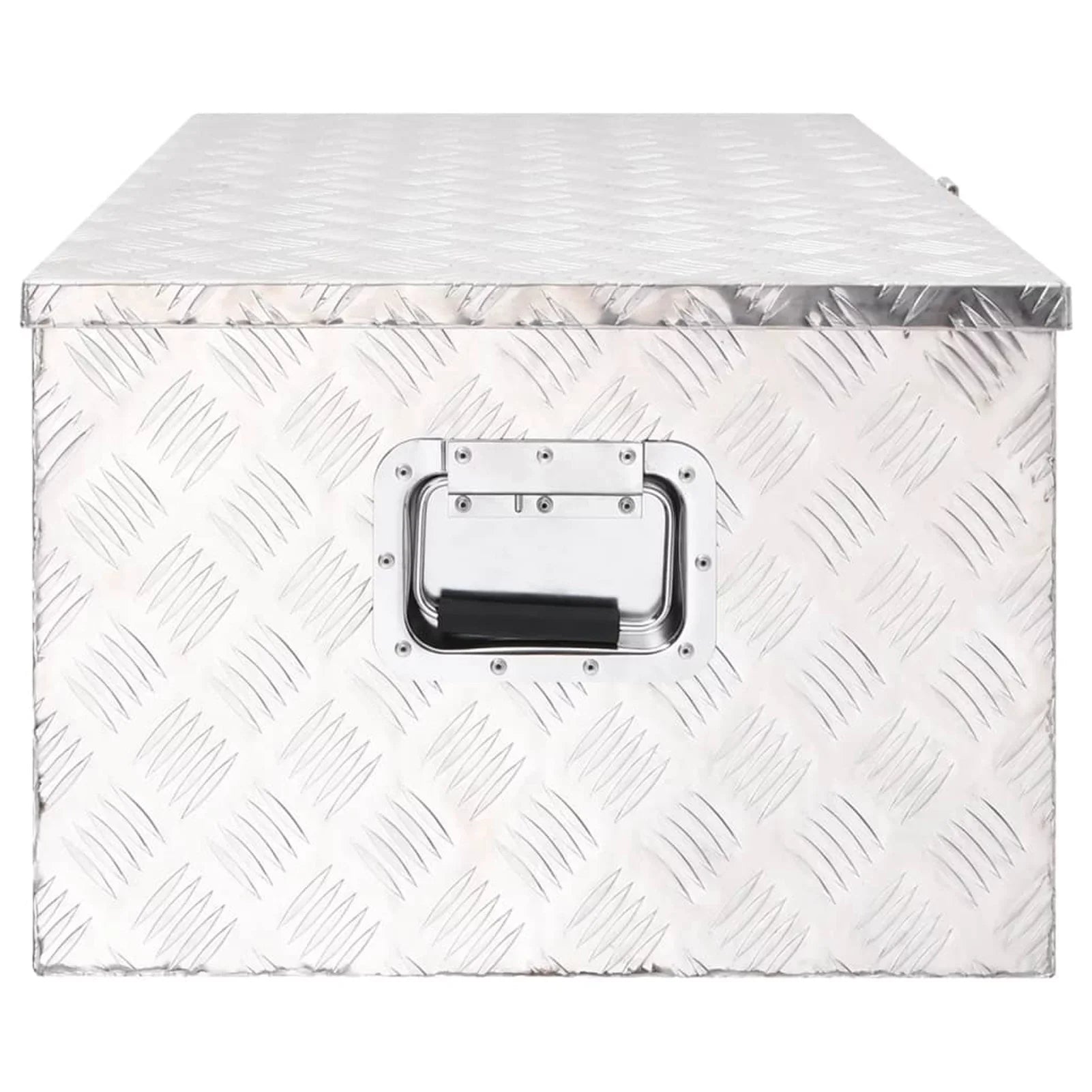 Stylish Anself Aluminum Tool Box Truck Toolbox Lockable Underbody Organizer Storage Case Trailer Box Silver for Vehicle, Garage, Camping Trip 39.4 x 21.7 x 14.6 Inches (L x W x H)