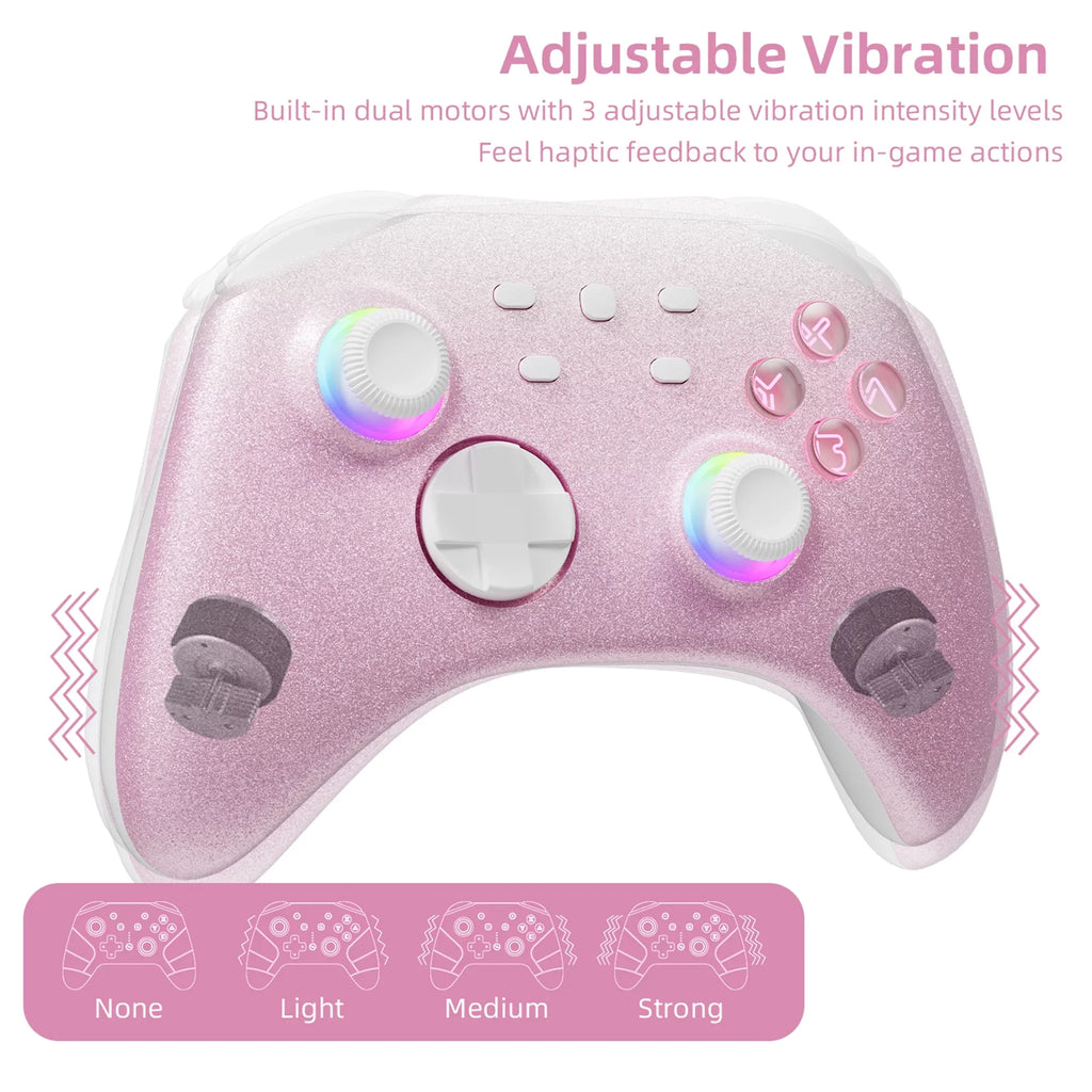 PokÃ©mon Violet Game Disc and Upgraded Switch Pro Controller for Nintendo Switch/OLED/Lite, Wireless Switch Remote for PC/IOS/Android/Steam Pink