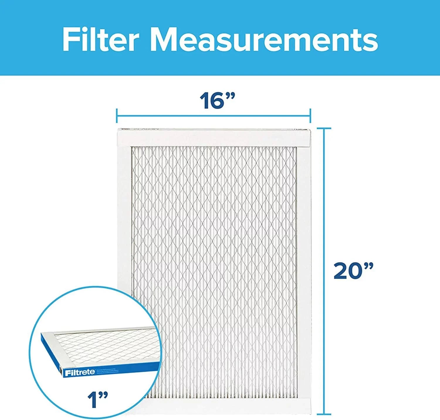 Stylish Filtrete 16x20x1 Air Filter MPR 1900 MERV 13, Healthy Living Ultimate Allergen, 2-Pack exact dimensions 15.719 x 19.719 x 0.78