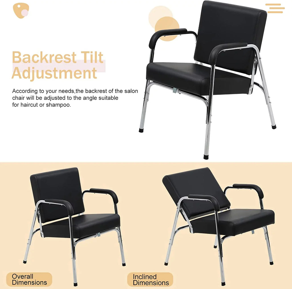 Salon Chair for Hair Stylist Barber Chair Hair Stylist Chair Heavy Duty Modern Fashion Auto Reclining Shampoo Chair Spa Beauty Equipment for Women Men, Black