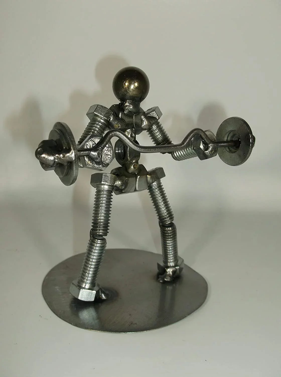 Stylish Preacher C url Weight Lifter Metal Bolt Figurine, curl bar