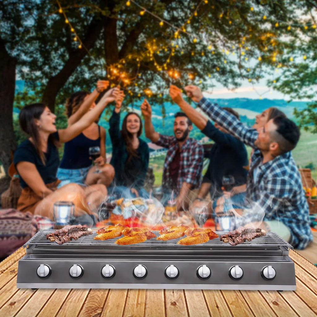 YIYIBYUS BBQ Grill Gas Barbecue Grill for Home Patio Garden Party Picnic, Stainless Steel - Exclusive Design