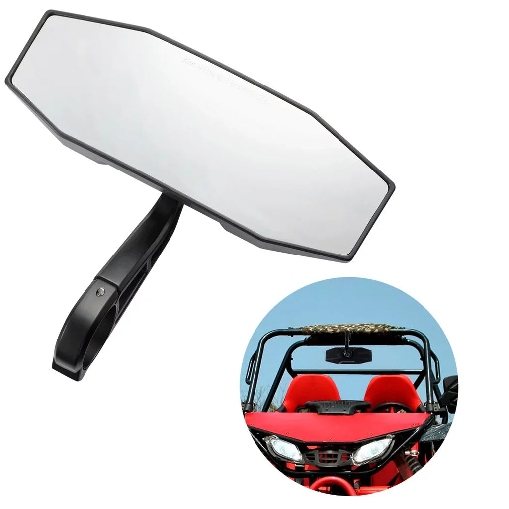 Rear View Center Mirror, 10" Ultra Clear SXS UTV Rear View Mirror, Adjustable Panoramic UTV Rear-view Mirror Fit for 1.75" Roll Bar - Exclusive Design