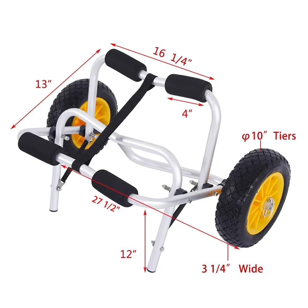 Stylish Ktaxon Aluminum Alloy Canoeing Trailer Cart Kayak Dolly Boat Canoe Trolley with Wheels