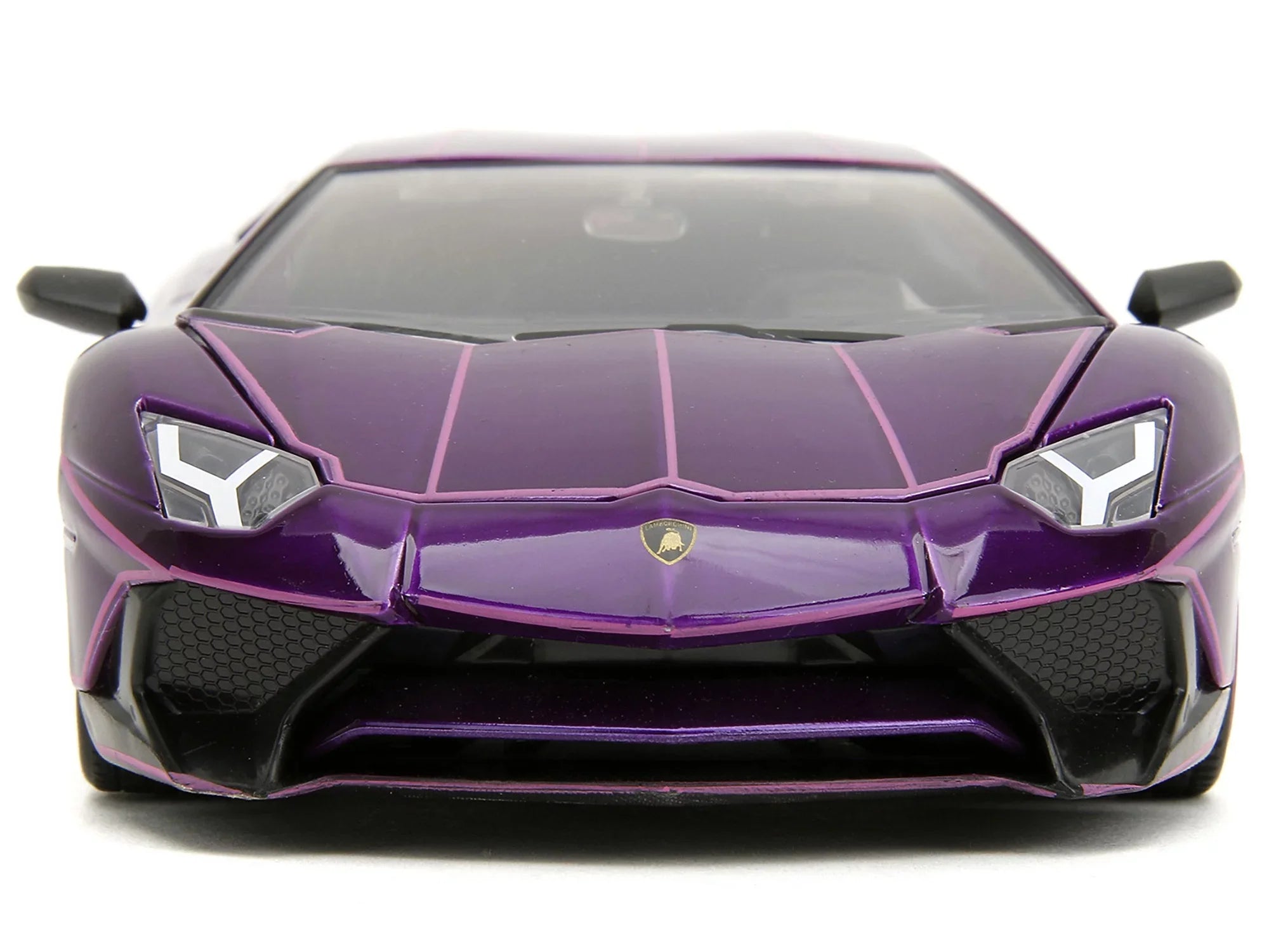 Lamborghini Aventador SV Candy Purple with Pink Graphics "Pink Slips" Series 1/24 Diecast Model Car by Jada - Exclusive Design