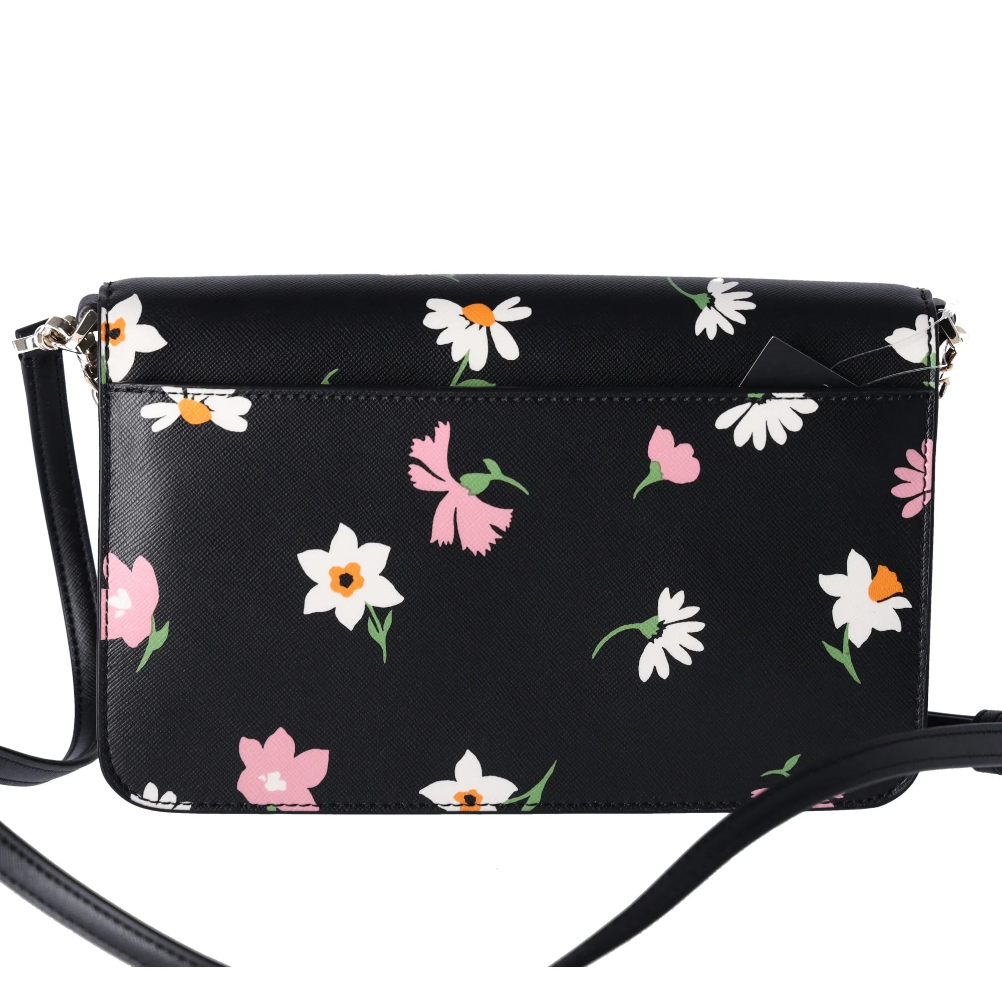 Kate Spade Madison Black Floral Waltz Flap Convertible Crossbody KF441 - Exclusive Design