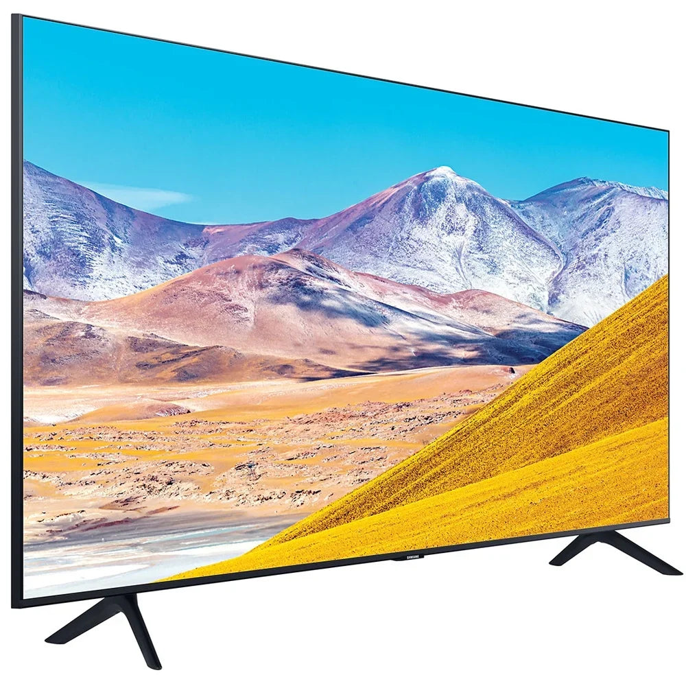 Stylish Samsung UN85TU8000 85-inch 4K Ultra HD Smart LED TV (2020 Model) Bundle with 31-in Sound bar+Wall Mount+Tech Smart USA TV Essentials 2020 & Surge Adapter (UN85TU8000FXZA 85TU8000 85" TV)