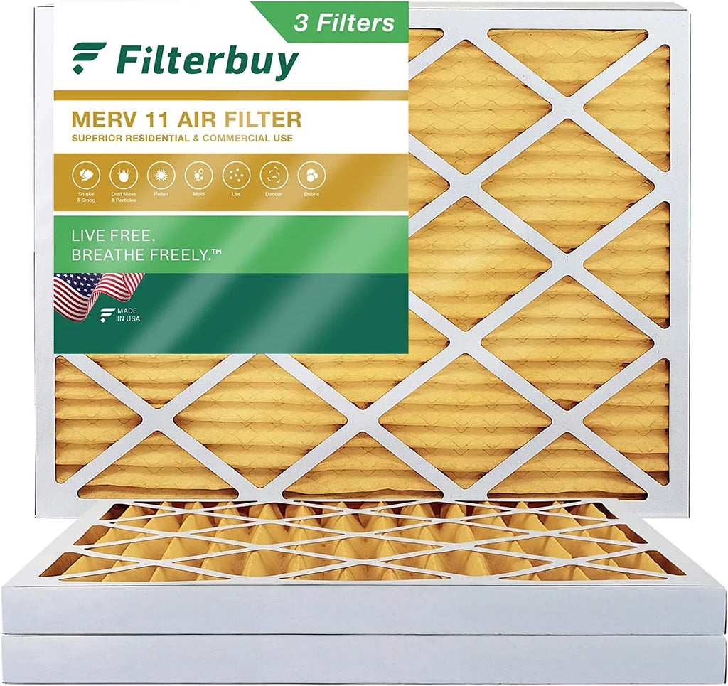Stylish Filterbuy 18x25x2 MERV 11 Pleated HVAC AC Furnace Air Filters (3-Pack)