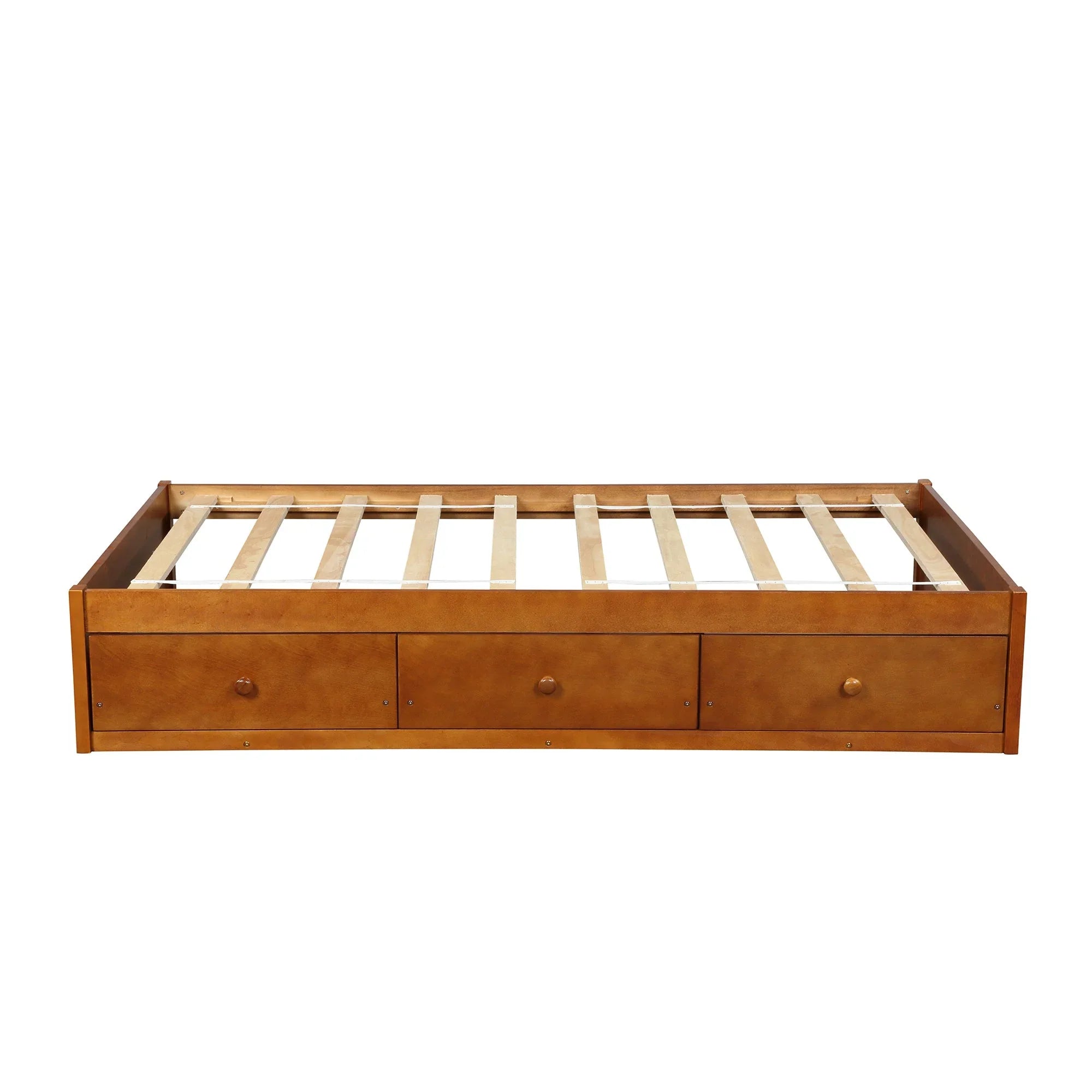 Oris Twin Size Wooden Platform Bed - Oak - Exclusive Design