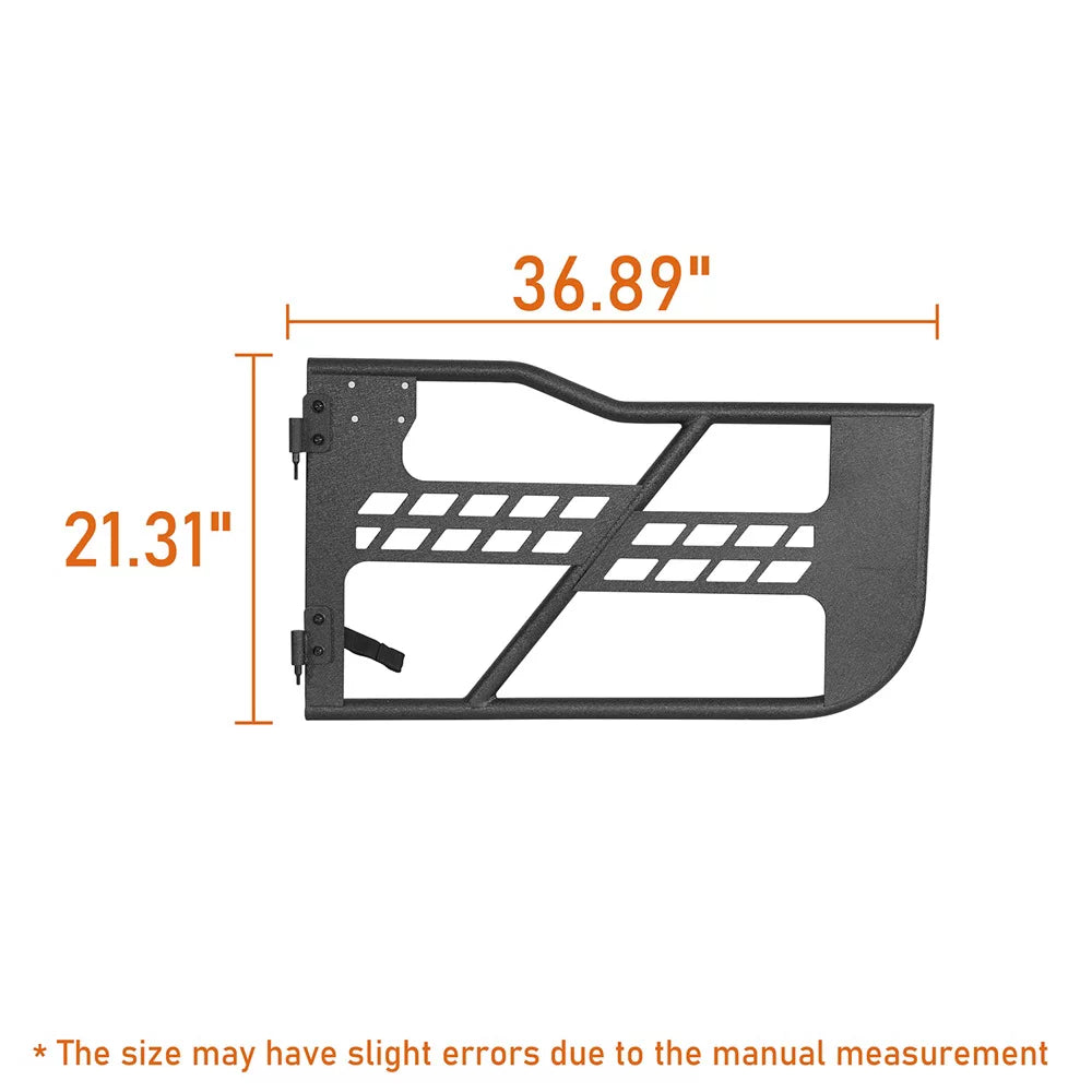 Stylish Hooke Road Fit 2018-2023 Jeep Wrangler JL 2-Door Steel Tubular Half Door Guards Frame Black