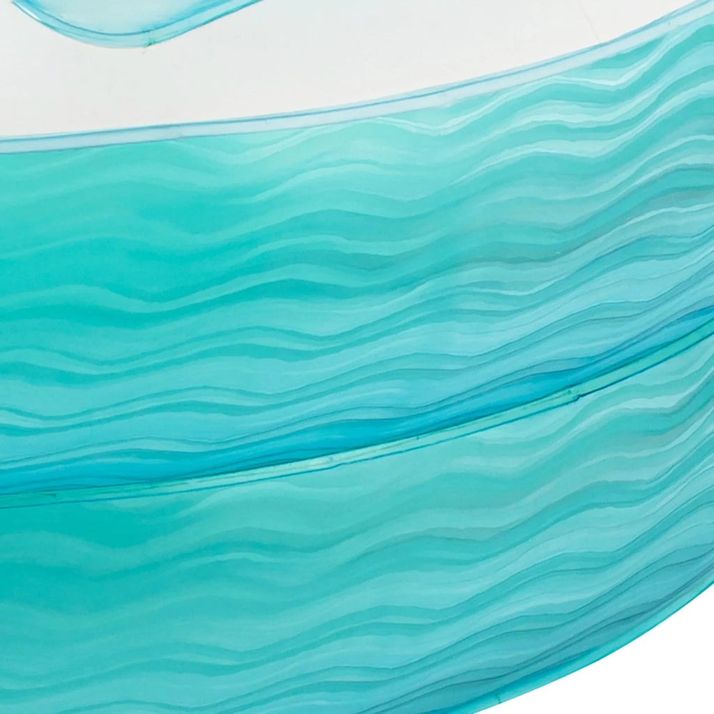 Stylish Funsicle: Shimmer Party Pool - 10ft Inflatable Lounge Pool, Teal & White, 120x110x18", Cup Holders, Comfortable Backrests, Outdoor Family Pool