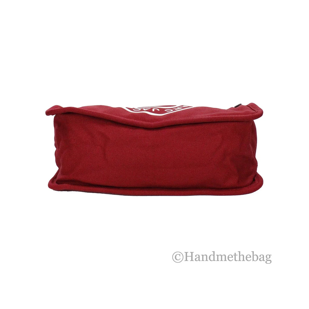 Marc Jacobs Medium Savvy Red Canvas Fabric Shoulder Convertible Tote Purse Bag - Exclusive Design