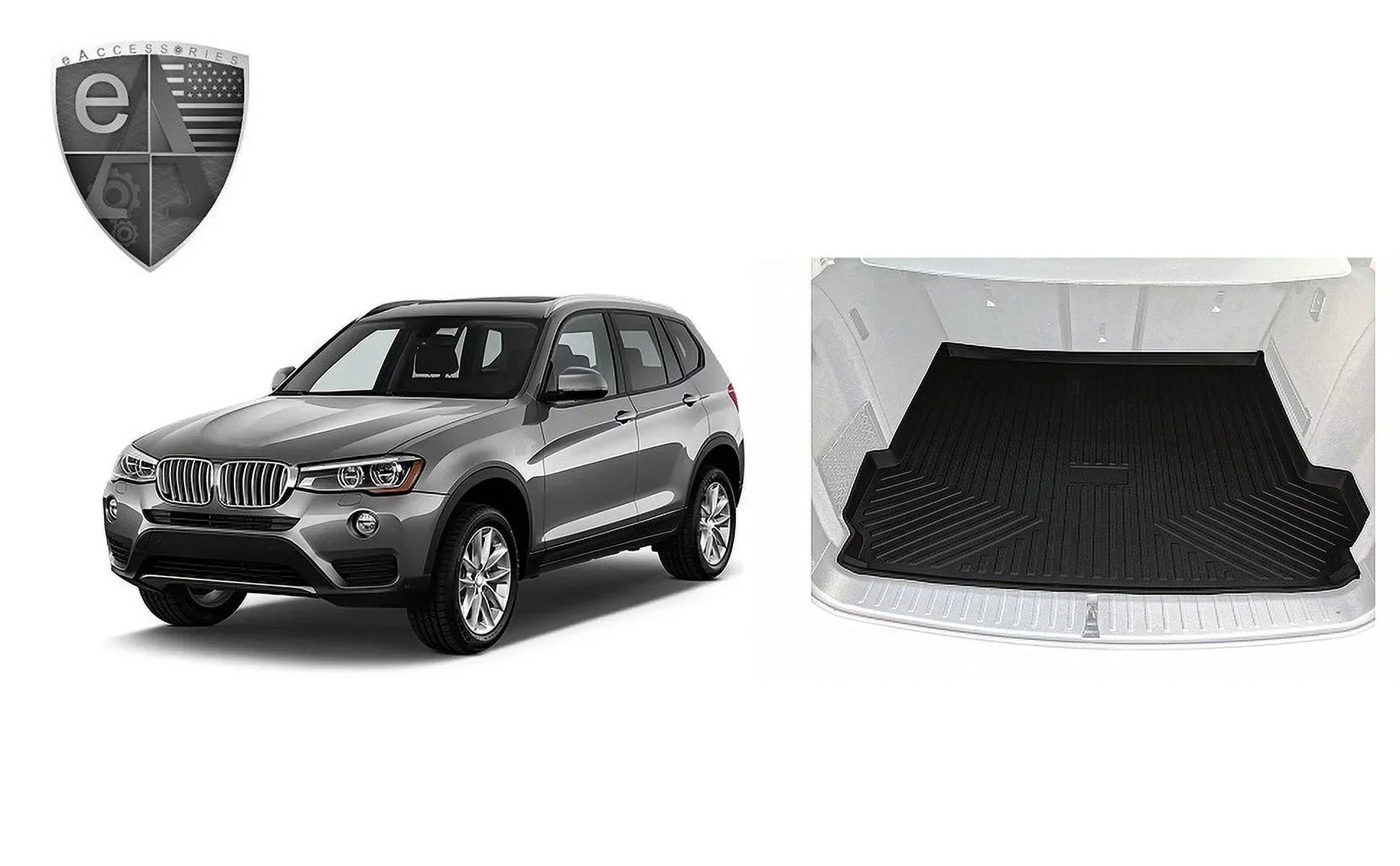 EACCESSORIES EA Cargo Liner â Trunk Mat for BMW X3 2011-2017 â Weather-Resistant Trunk Mats for Cars with Raised Lip â Non-Slip Car Trunk Mat Rubber â Easy to Install â Laser Pre-Cut Design