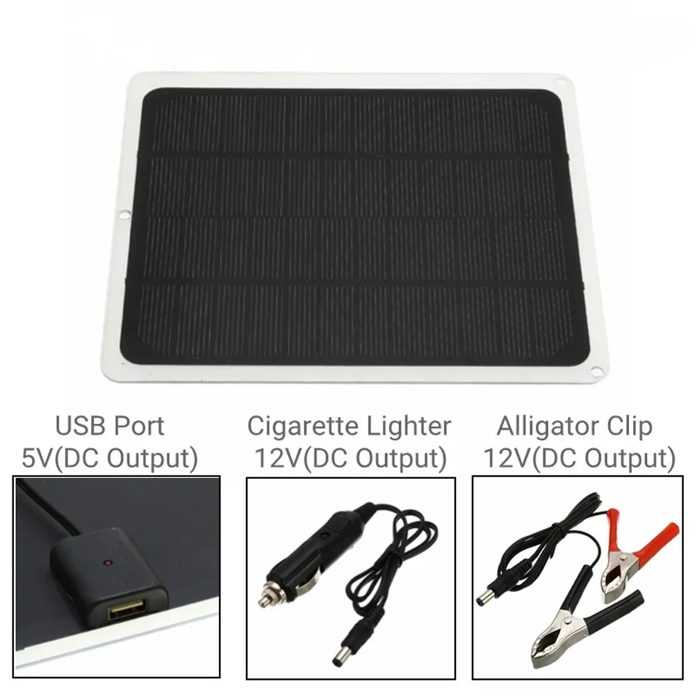 Stylish moobody 20W Removable Solar Panel, Portable Solar Power Recharger for Camping Hiking Car Light Fan