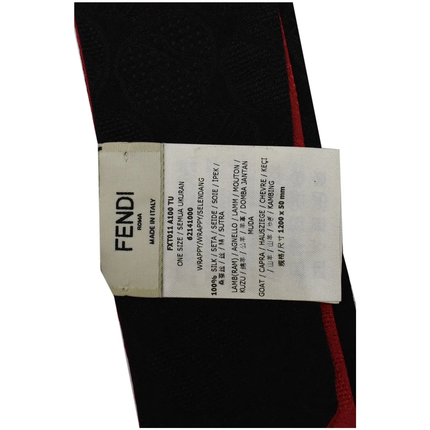Pre-owned FENDI Karlito Wrappy Silk Scarf Red - Exclusive Design