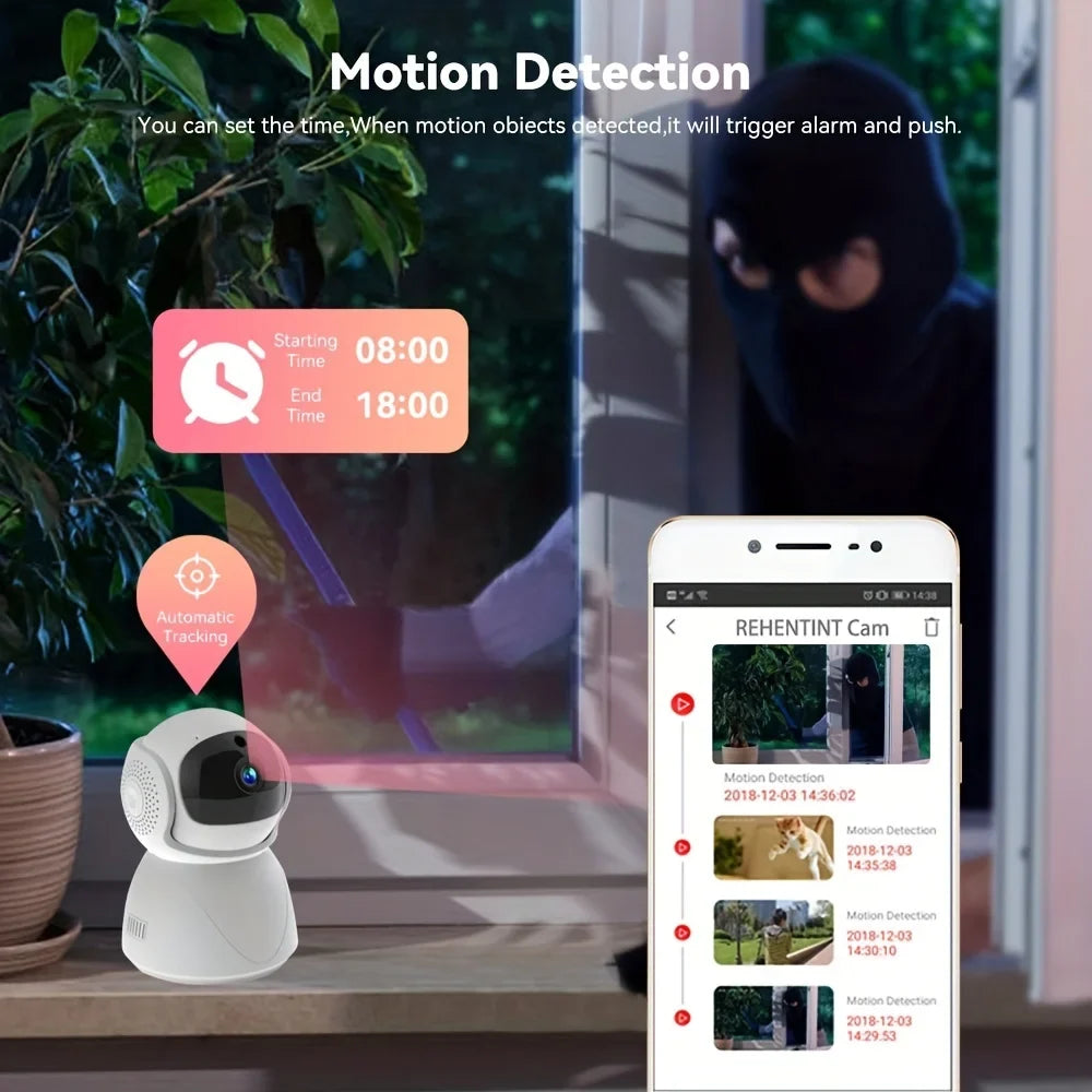 Wireless WIFI PTZ Camera IP CCTV Security Protector Surveillance Camera Smart Auto Tracking Baby Monitor - Exclusive Design