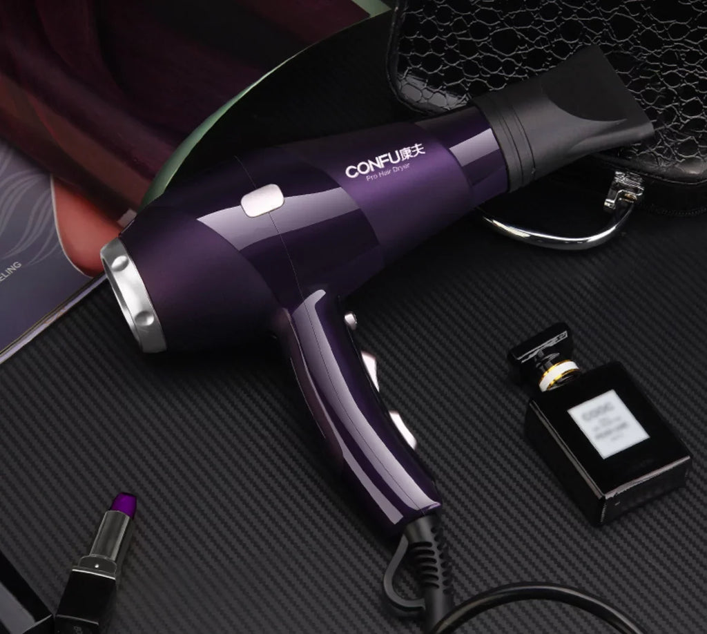CONFU hot and cold air Hair Dryer, 2300W High Power Dryer, Hair Dryers for Women, Cool Shot Button, 3 Heat and 2 Speed Settings, Ionic Function for Shinier Results, Concentrator Nozzle(Red)