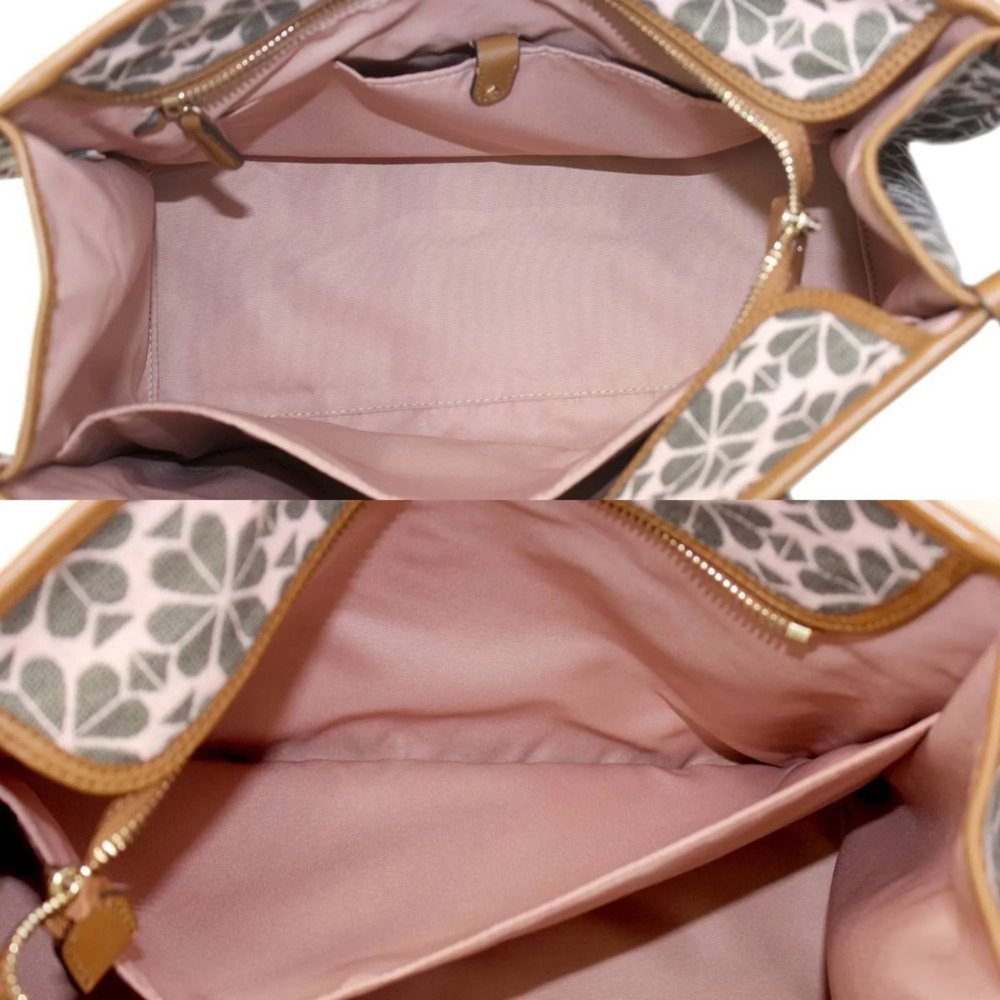 Stylish Pre-Owned Kate Spade spade flower collection tote bag shoulder jacquard leather pink x brown women's KS (Good)