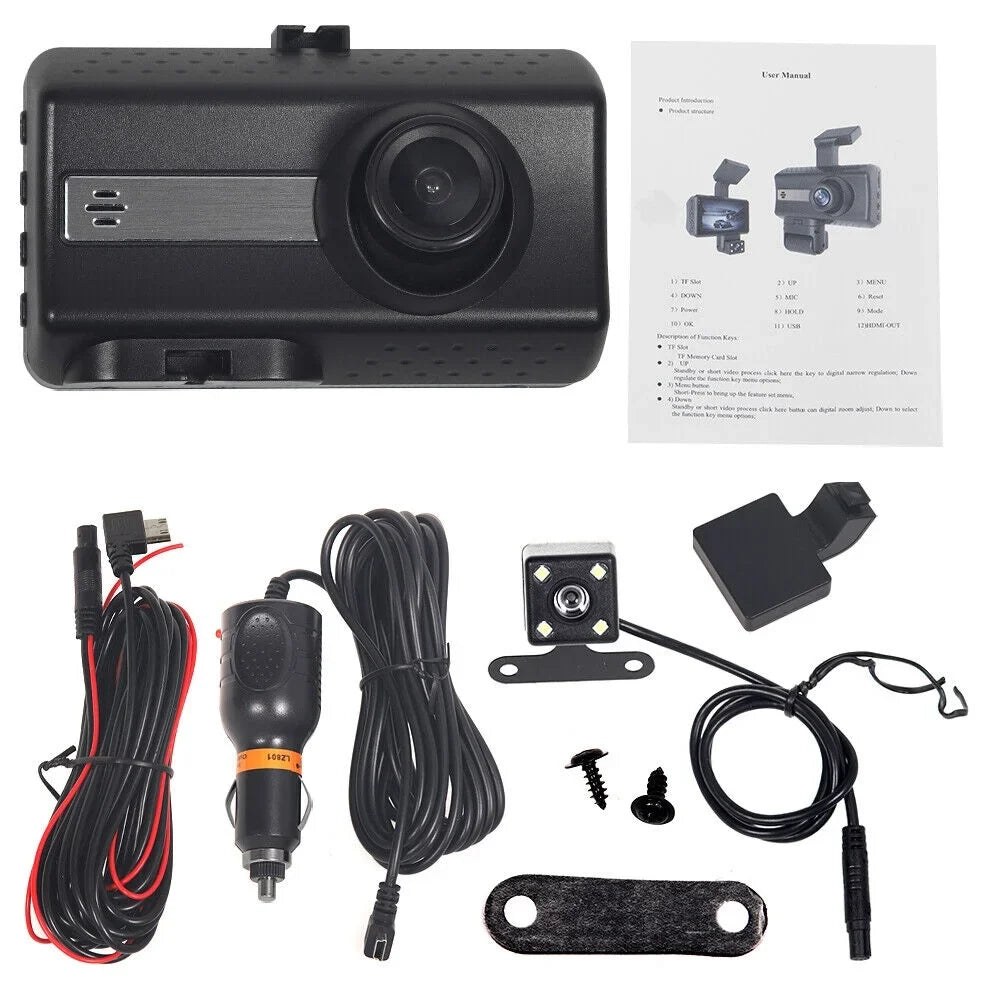 Stylish Onemayship Dual Lens Car Dash Cam Recorder G Sensor 1080P DVR Front and Rear Camera Video