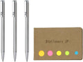 Stylish Zebra Techo T-3 Mini Ballpoint Pen for Notebook, 0.7 mm, Black Ink, 3-pack, Sticky Notes Value Set