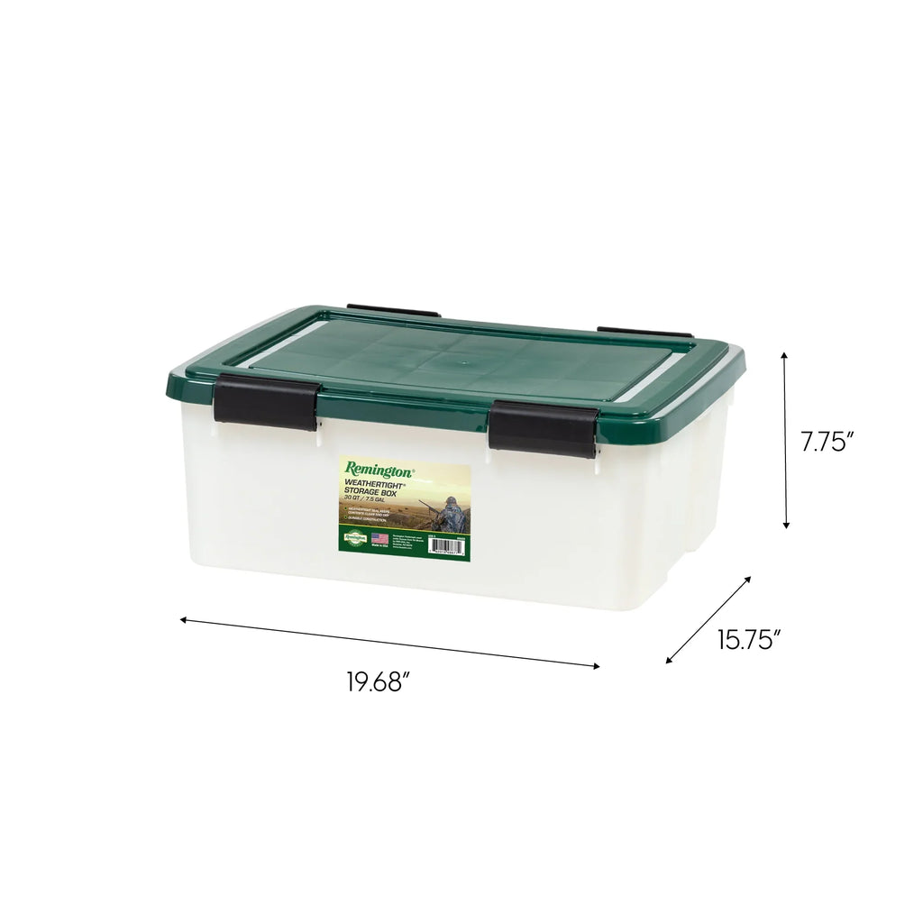 RemingtonÂ® 30 Quart WeatherPro Gasket Storage Box with Buckles Hunter Green, Set of 6
