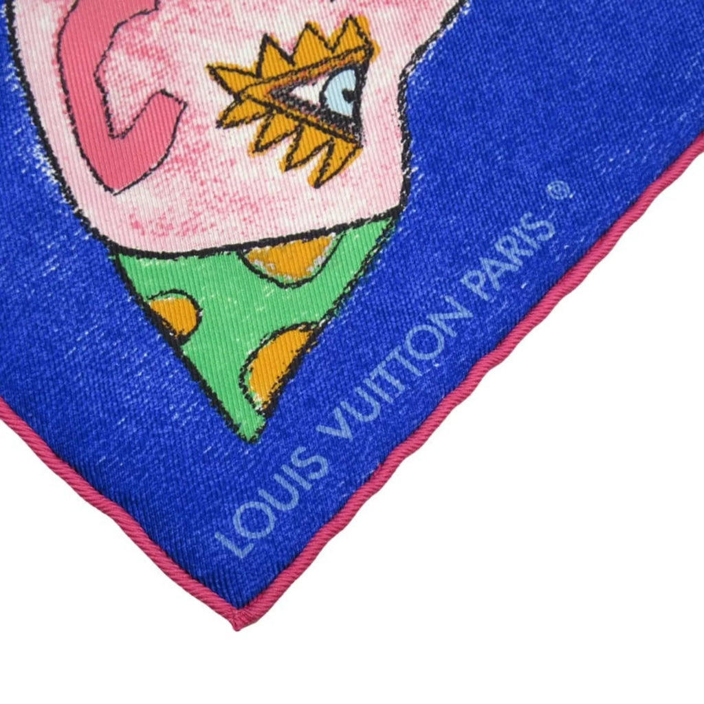 Pre-Owned Louis Vuitton Scarf William Wilson Blue Estimated Silk (Good) - Exclusive Design