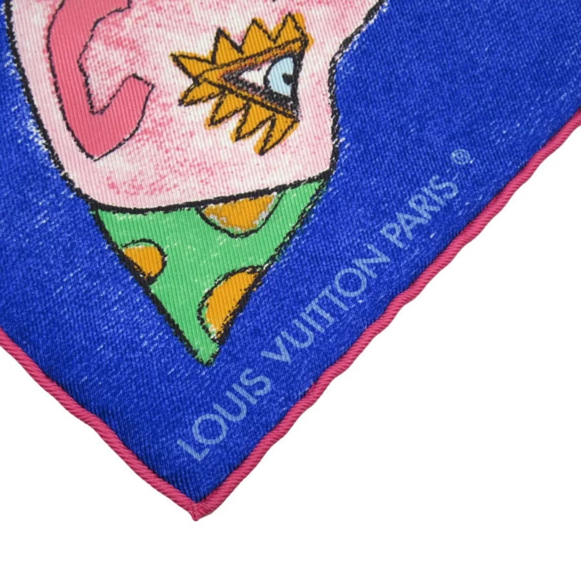Pre-Owned Louis Vuitton Scarf William Wilson Blue Estimated Silk (Good) - Exclusive Design