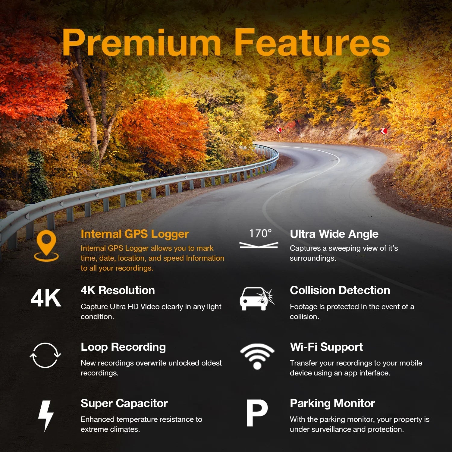 Rexing V1GW-4K Ultra HD Car Dash Cam w/Wi-Fi and GPS - Exclusive Design