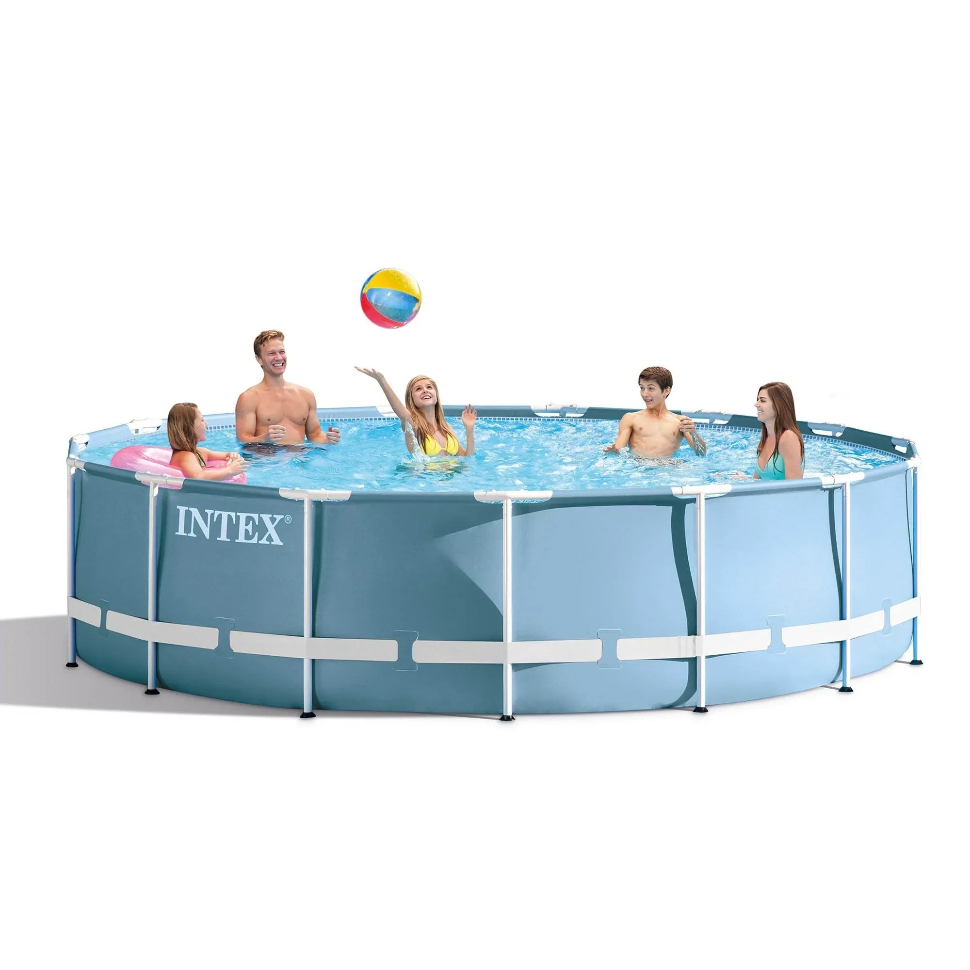 Intex 15ft x 15ft x 42in Prism Steel Frame Above Ground Swimming Pool Set & Pump - Exclusive Design