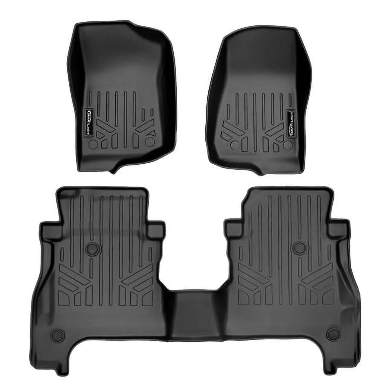 SA0316-B0459 Custom Fit 2 Row Floor Mats Liner Set with Lockable Rear Underseat Storage for 2020-2023 Jeep Gladiator, Black - Exclusive Design