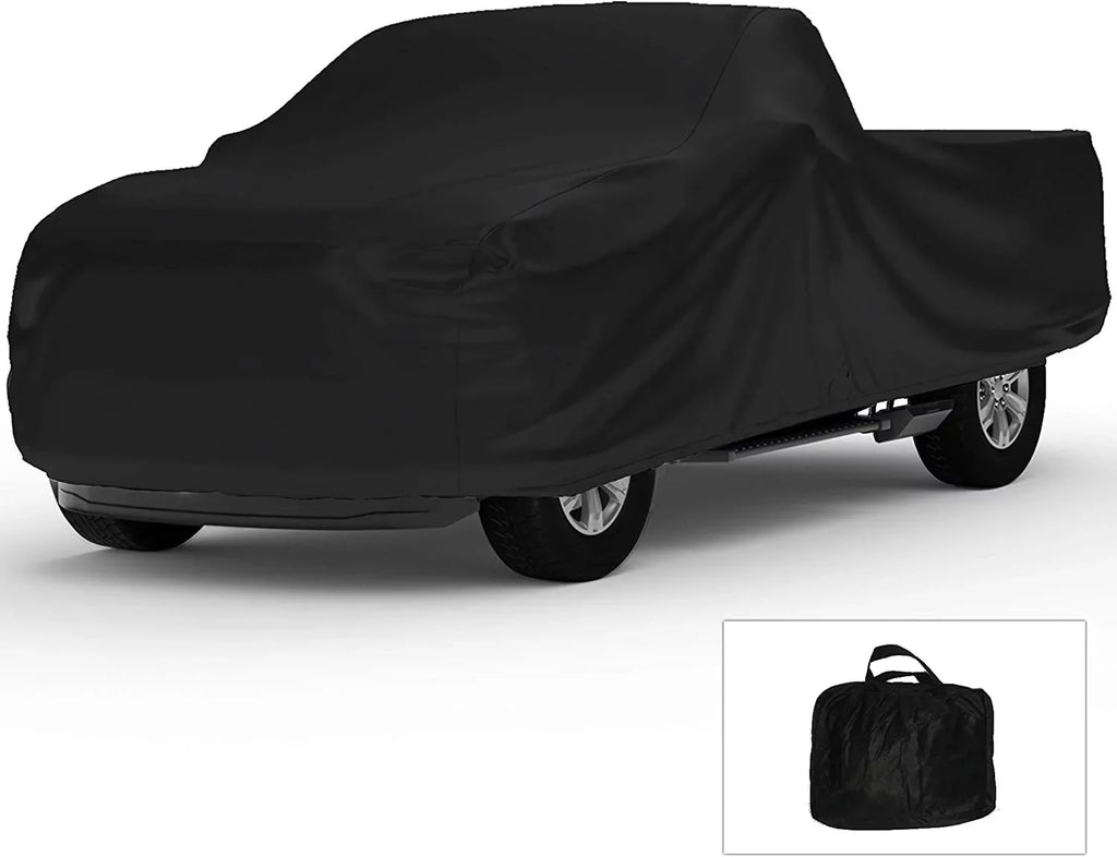 Indoor Truck Cover Compatible with 2001-2004 GMC Sonoma Crew Cab, 4.5 Foot Bed - Black Satin - Ultra Soft Indoor Material - Keep Vehicle Looking Between Use - Includes Storage Bag - Exclusive Design